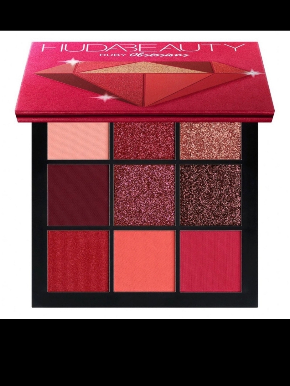 Huda Beauty ruby Obsessions Eyeshadow Palette 9 Shades NIB